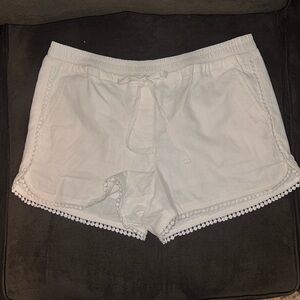 LOFT white linen shorts